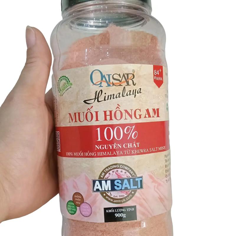 Muối hồng himalaya Qaisar-lọ 900gr, hàng chính hãng cao cấp, organic không chất tẩy trắng, không phẩm màu hay phụ gia.