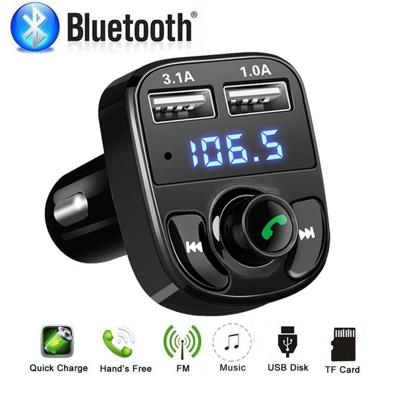 Bluetooth บลูทูธในรถยนต์+ ที่ชาร์จไฟมือถือ รับสัญญาณบลูทูธ Car 8