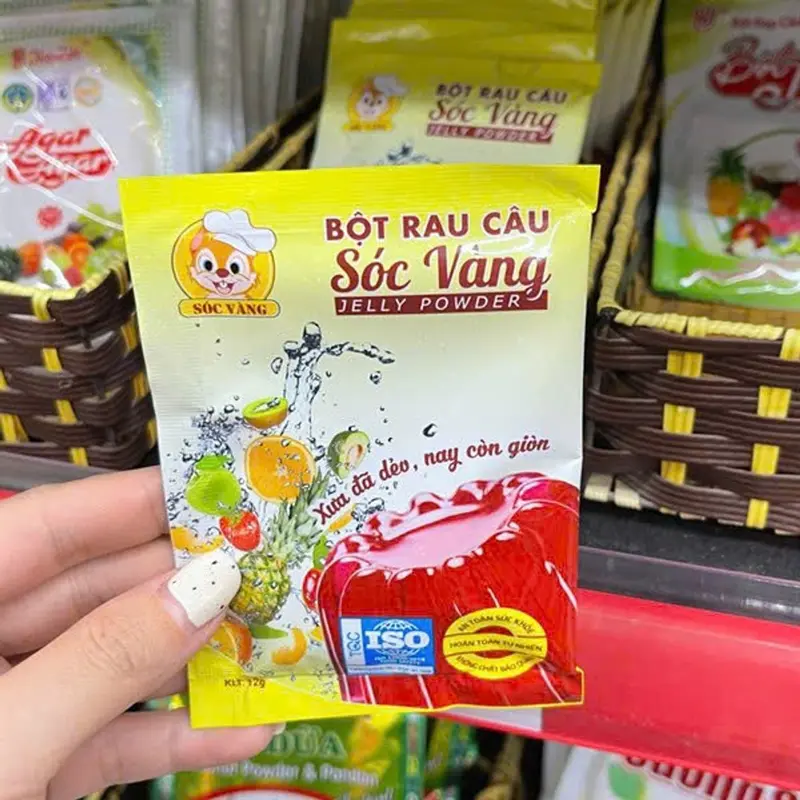 bột rau câu Sóc Vàng dẻo giòn Hộp 10 Gói 4
