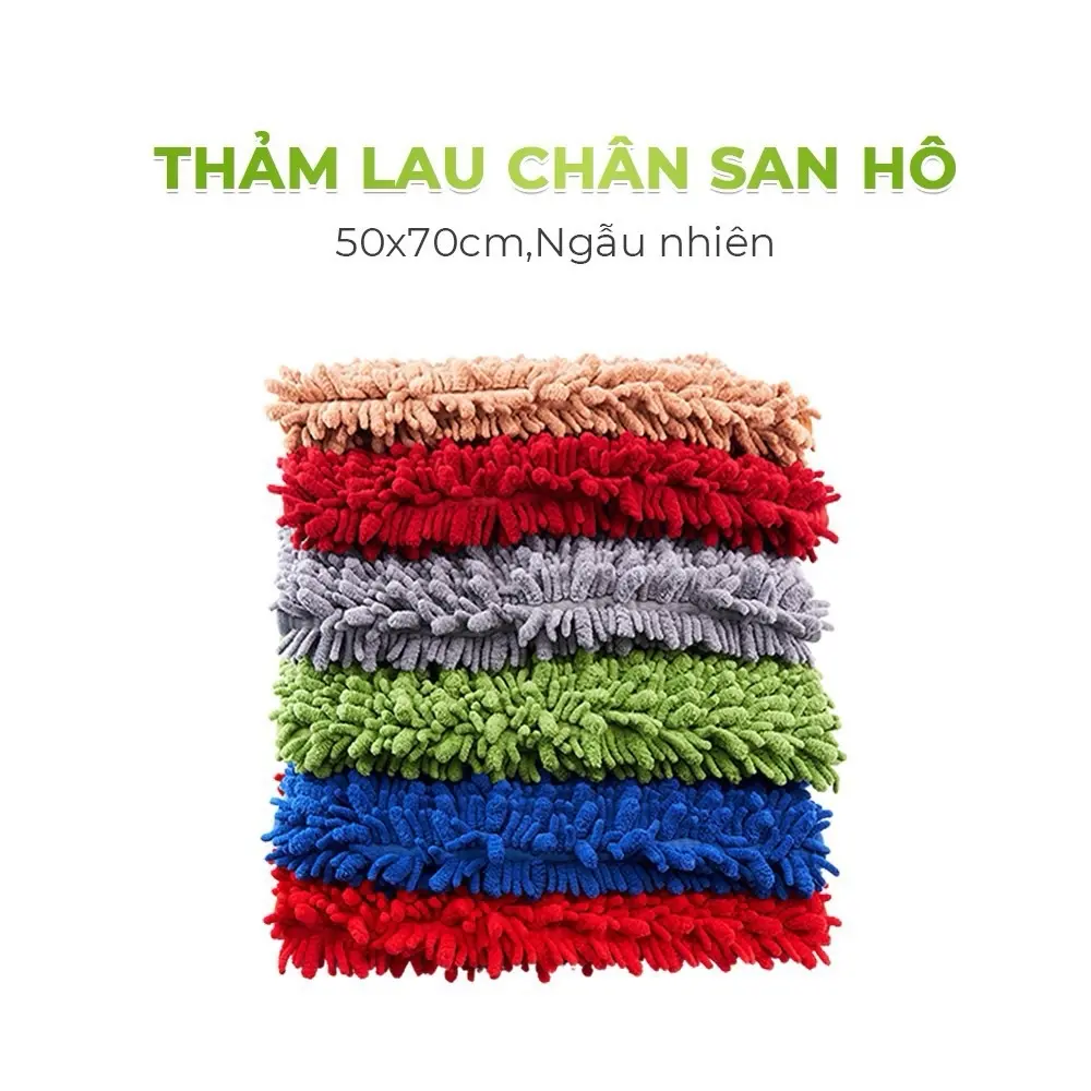 Thảm lau chân san hô siêu thấm chống trơn trượt đa kích cỡ