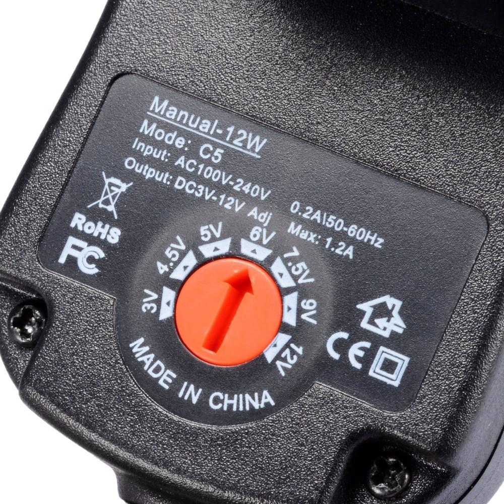 12W Universal Power Adapter 3v 4.5v 5v 6v 7.5v 9v 12v 200mA 300mA 400mA ...