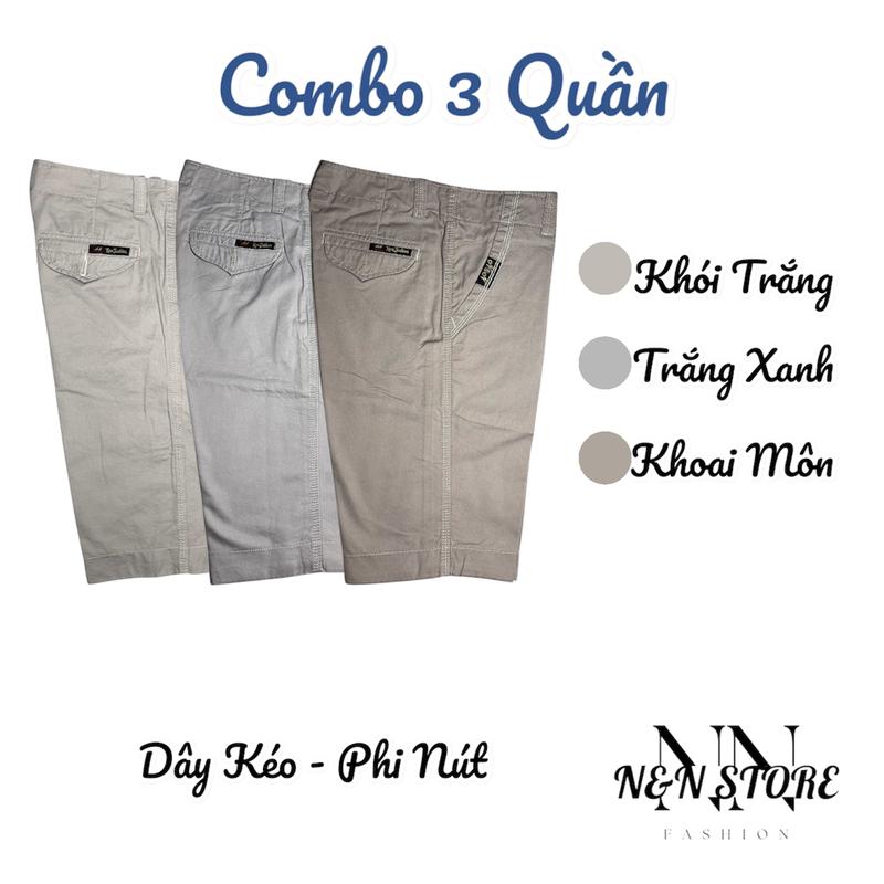 [COMBO 3] - [006] - Quần Short Kaki Nam DÂY KÉO CAO CẤP N&N Store I Form Rộng Quần Lửng 3