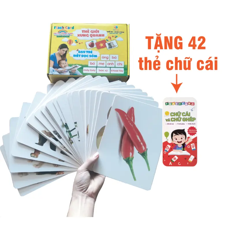 Bộ thẻ flash card học thế giới xung quanh , khổ A5 - 100 thẻ 0