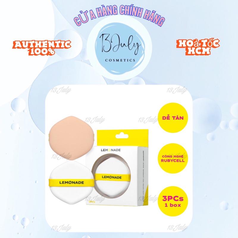  ￼Bộ 3 Bông Phấn Tán Nền Lemonade Cushion Puff Set  3pcs  