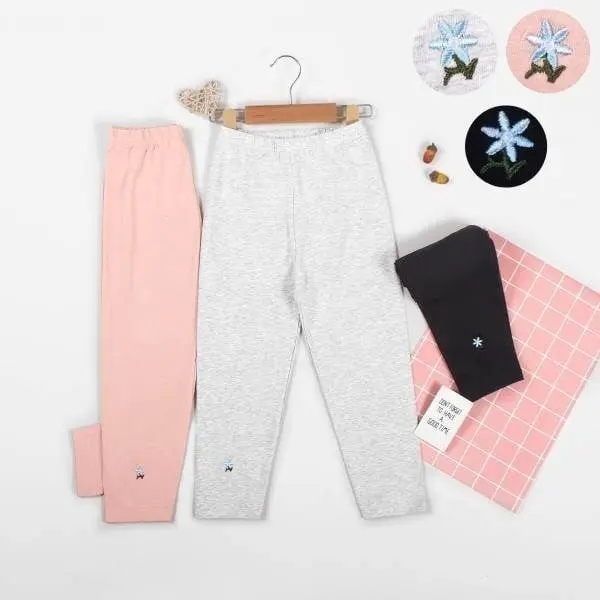 Quần Legging Dài Bé Gái Thêu Hoa Nhí