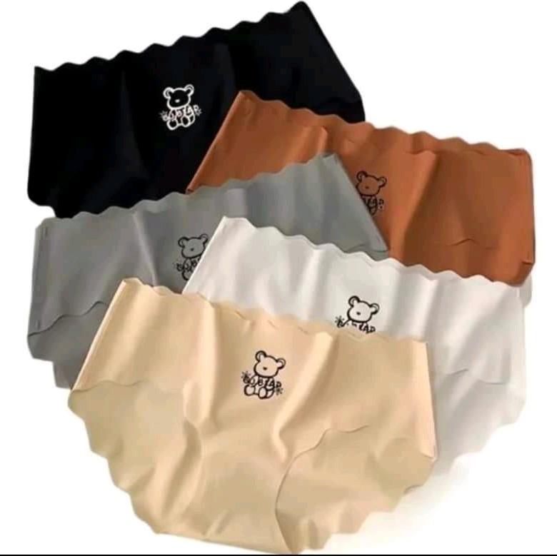  Sét 10   hoặc 5   quần lót su lạnh hình gấu viền sóng không đường viền Nữ Women 