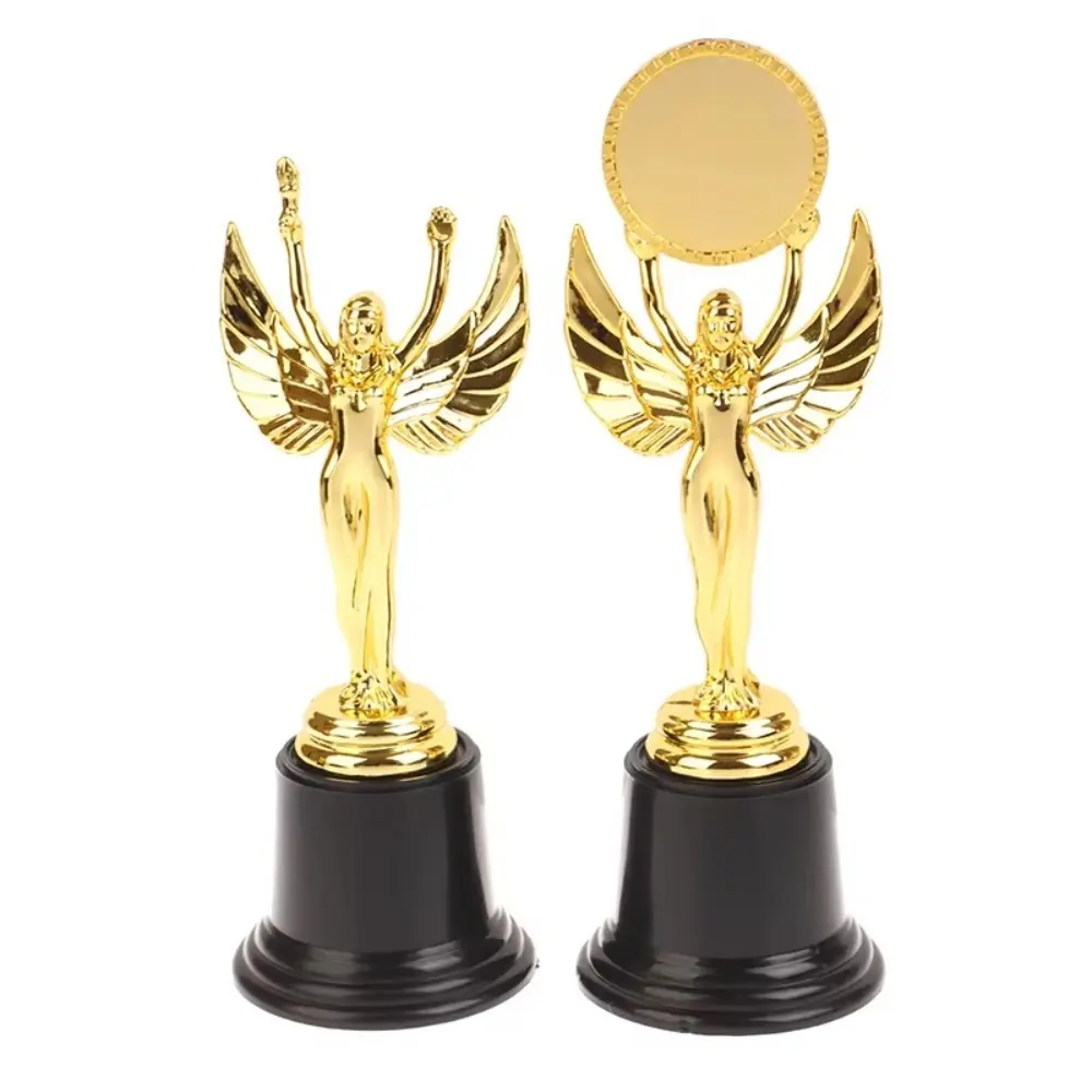 High Quality Golden Award Trophy Goddess Singing Dancing Competition Small Statue Craft Souvenirs Plastic Winner Award Trophy Toy School Rewarding Supply