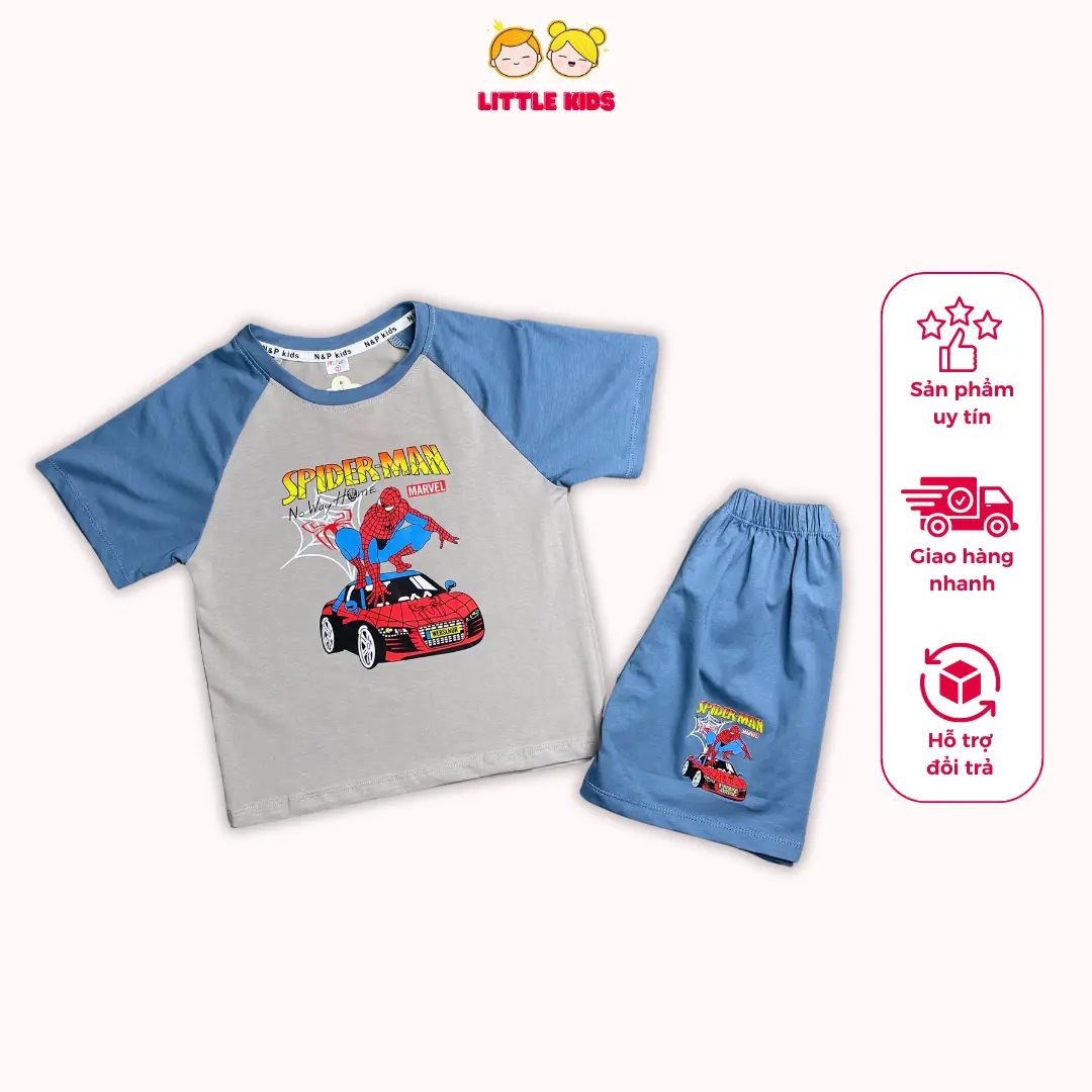 [ Little Kids ] - Set đồ in hình siêu anh hùng cho bé trai siêu ngầu size 4 - 28kg