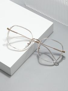 Simple Anti-blue Light Square Frame Eyeglasses for Women & Men, 1 Pair Fashion Eyeglasses for Work, Daily Clothing Decor, Perfect for Student Daily Use