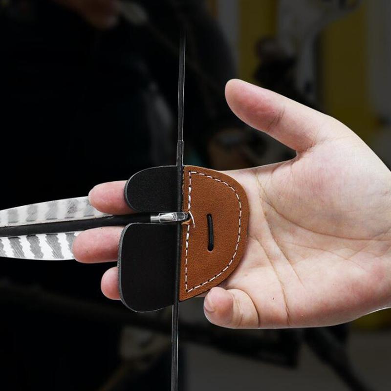 AT Thickened Cowhide Cowhide Finger Guard Protector for Traditional Bow Recurve Bow 0