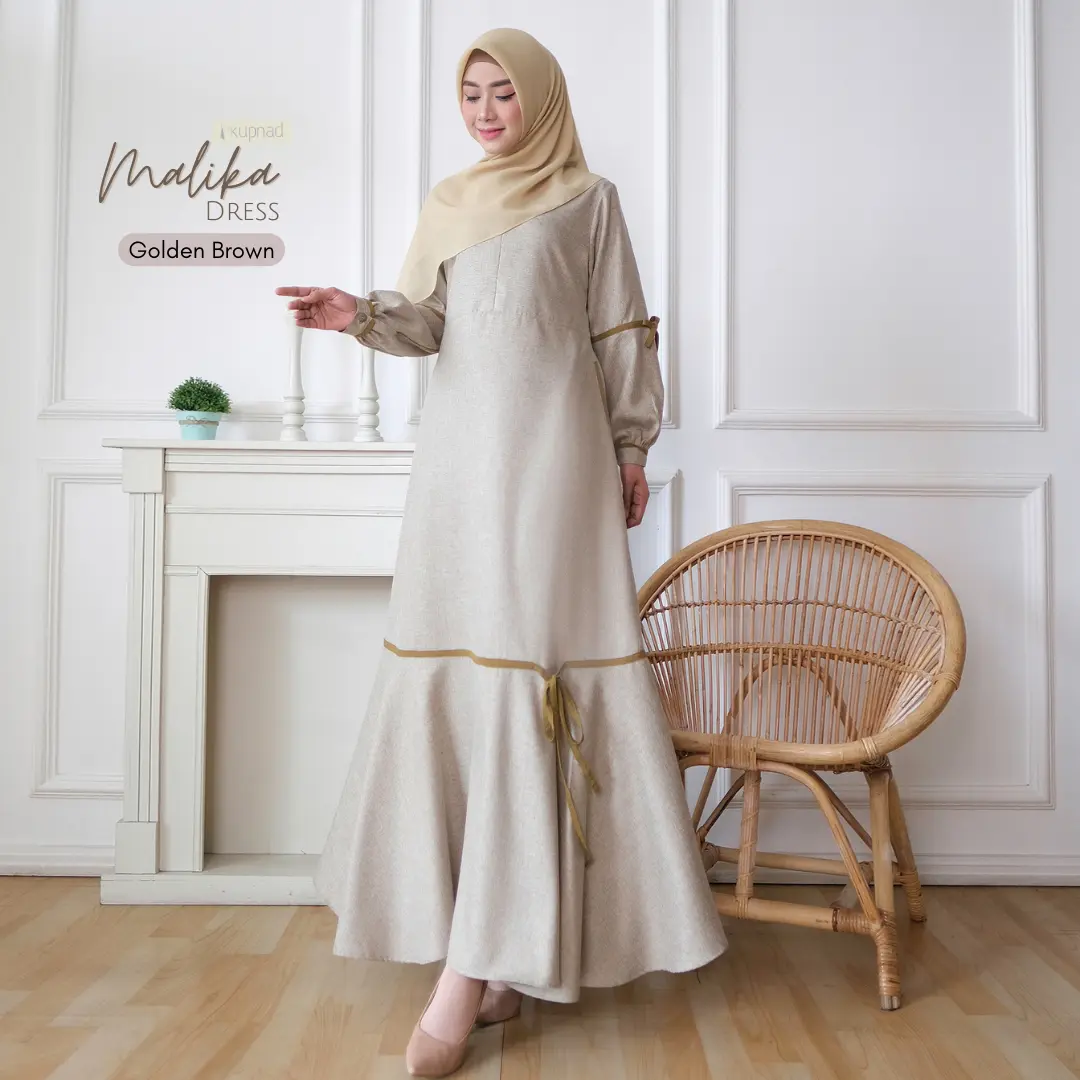 KUPNAD | Gamis Wanita Daily Muslimah Syar’i Busui Friendly Adem, Modern & Nyaman | Malika Dress