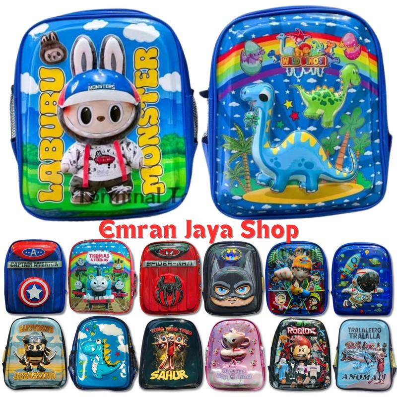 Tas Ransel Anak Timbul 3D Led SD TK Paud Tebal Murah Bepom Ukuran Laki ...