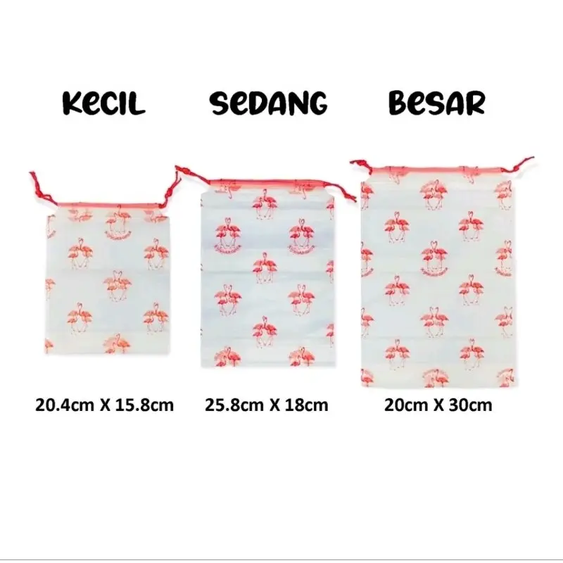 1PCS Travel Pouch Motif Flamingo Serbaguna Tas Serut Penyimpanan Organizer Bag Plastik Handuk Sepatu Kosmetik Waterproof A143 6
