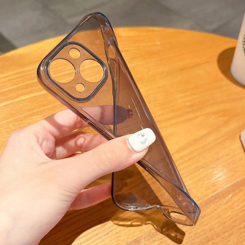 Product Introduction of Minimalist Transparent TPU Phone Case, 1 Count Shockproof Phone Protective Cover, Fashion Phone Accessories Compatible With iPhone X XR XS 11 12 13 14 15 Pro Max Series, Smartphone Protector, Gift for Boyfriend 14