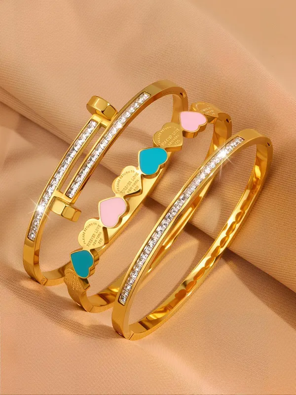 Elegant and Fashionable Classic Bracelet Combination, Stainless Steel Fashionable Niche Design, Suitable for Daily Wear and Gift Giving 6