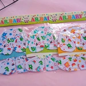 Paket 3 pasang dan 6 pasang Set Topi Dan Sartaki Bayi Baru Lahir Unisex Murah