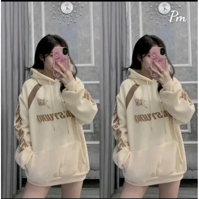 Áo khoác hoodie nón 2 lớp chất nỉ mềm mại - Dành cho nữ - Women, Top