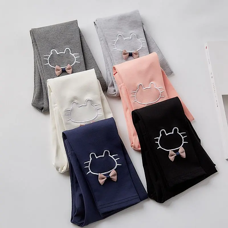 Girls’ Cartoon Print Leggings - Stylish Nine-tenths Length Trousers for Kids