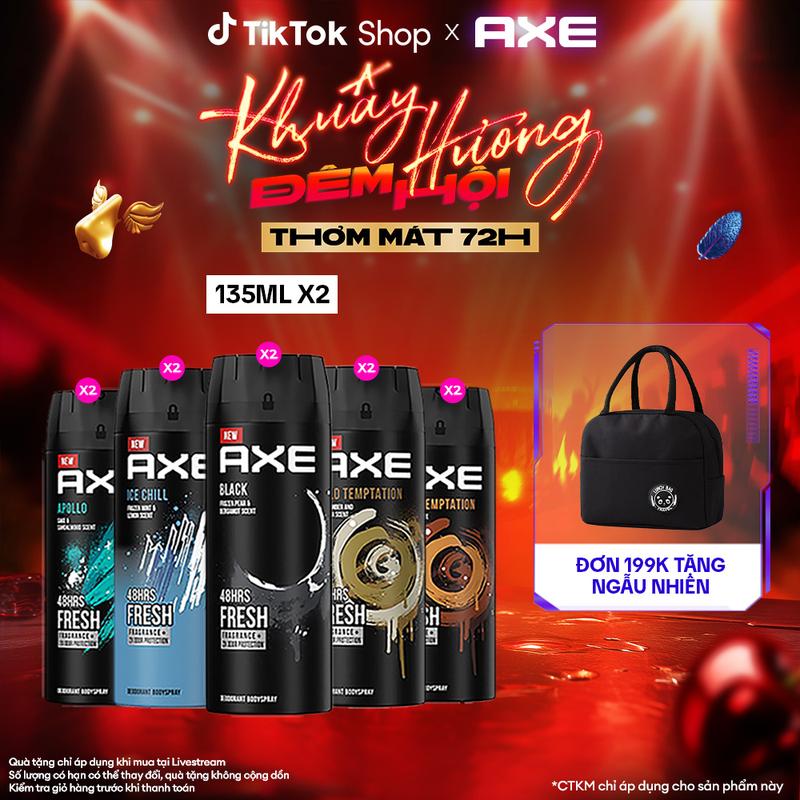 Combo 2 Xịt nước hoa toàn thân dành cho nam AXE Black chai 135ml 1