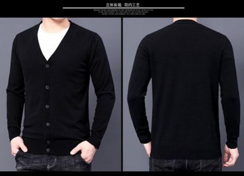 Product Introduction of Áo Khoác Cardigan Len Dệt Kim, Hàng Mới Về, Thích Hợp Cho Mùa Xuân Và Mùa Thu, Phong Cách Thường Ngày Màu Trơn Áo Len Mỏng Cho Nam, Thích Hợp Cho Nam Trung Niên Menswear 14