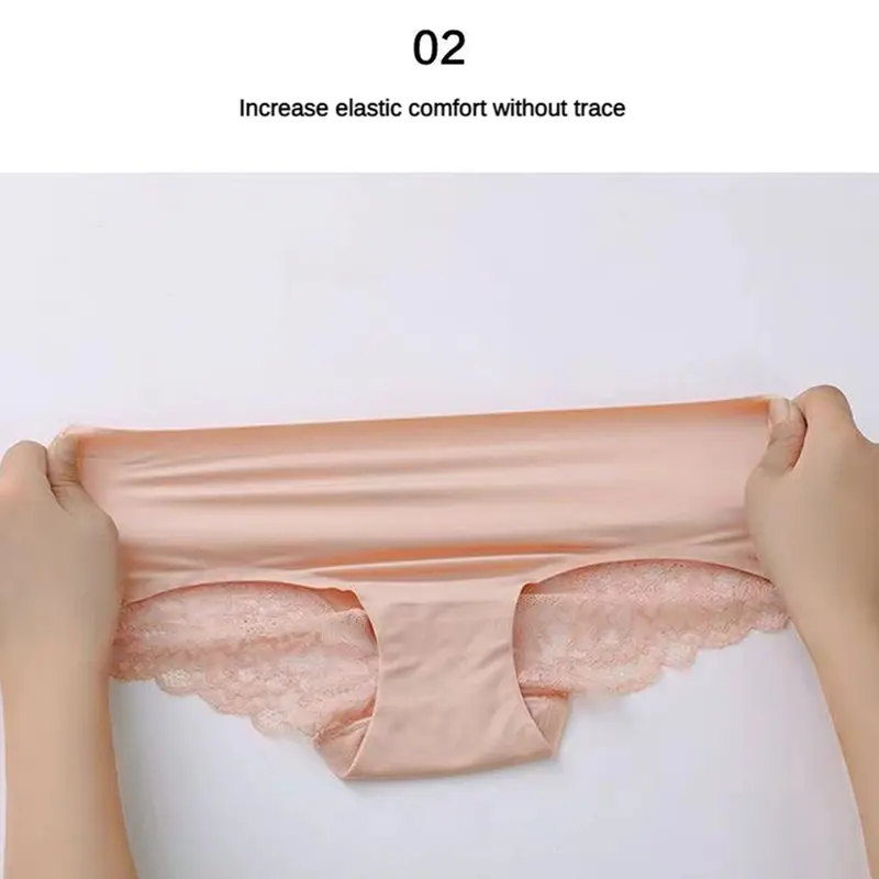 Quần Lót Không Đường May Cho Nữ, Ren Thoải Mái, Thêu Và Khoét Lỗ, Thoáng Khí, Không đường May, Tinh Tế, Thích Hợp Cho Thể Thao Và Đồ Lót, Đồ Lót Mềm, Quần Lót, Quần Áo Nữ, Mua 3 Lấy 3 Ưu Đãi, [Thanh Toán Khi Nhận Hàng / Giảm Vận Chuyển] 5