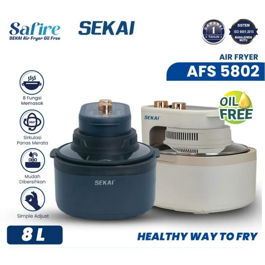 SEKAI Air Fryer Jumbo 8 Lt AFS 5802 Penggoreng Tanpa Minyak AFS5802