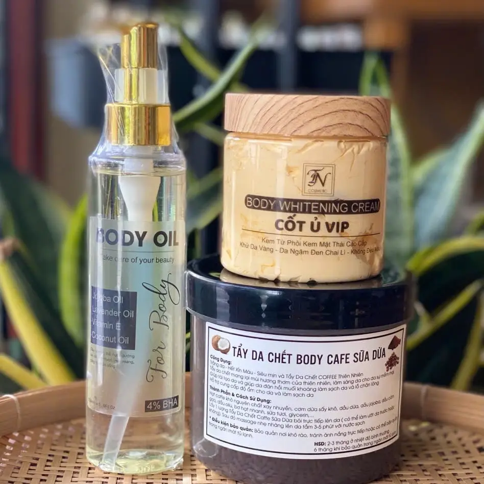 COMBO 3 MÓN CỐT Ủ + BODY OIL + TẨY TẾ BÀO CHẾT (Tặng 1 tắm trắng đậu đỏ)