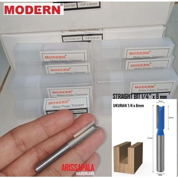 Mata Profil Straight Bit 8 mm Mata Router Trimmer Lunci Lubang Kayu ...