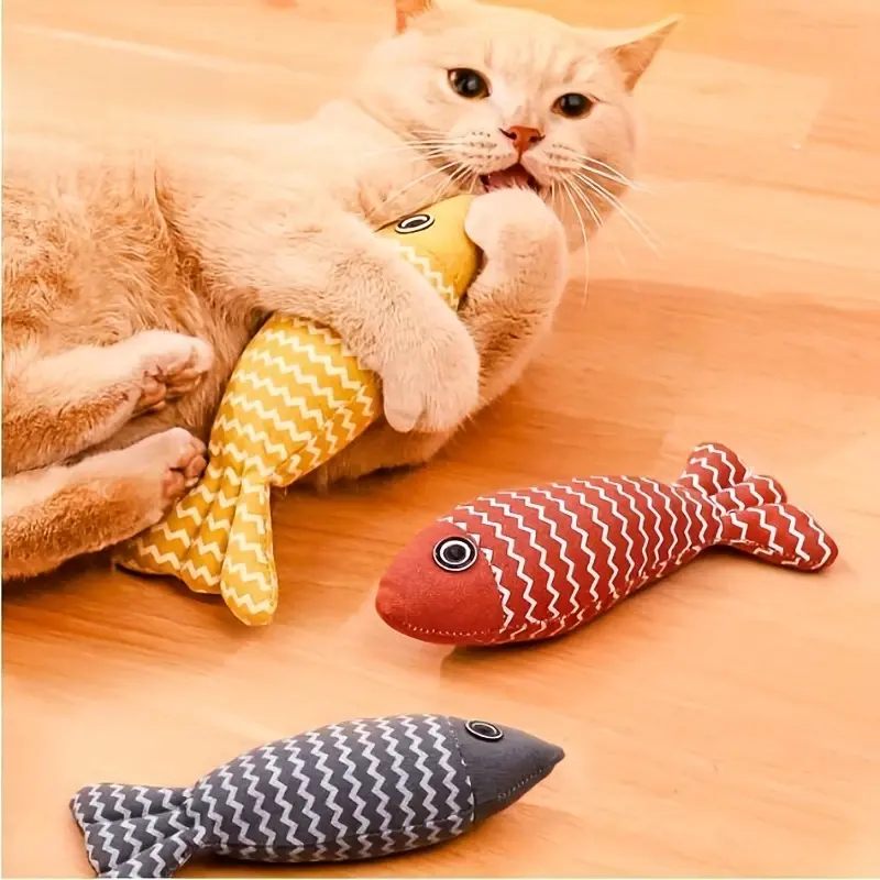 1pc Fish Cat Toy, Crinkle Sound Kitty Toy, Fish Shaped And Bite ResistantPet Toy, Interactive For Pet To Play With