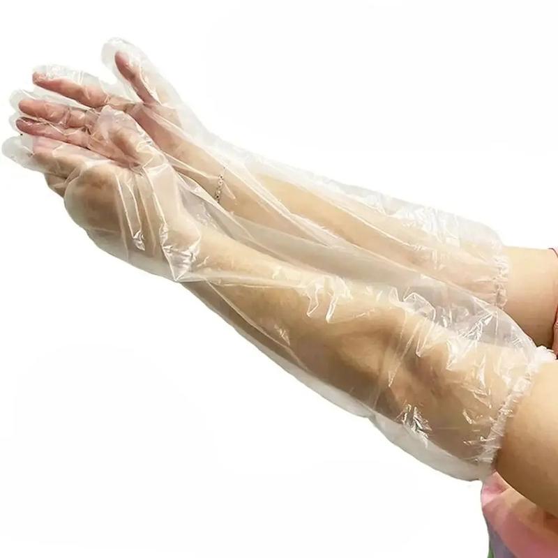 10PCS Multifunctional Disposable Gloves Plastic Waterproof Farm Glove Durable Transparent Cleaning Long Gloves 6
