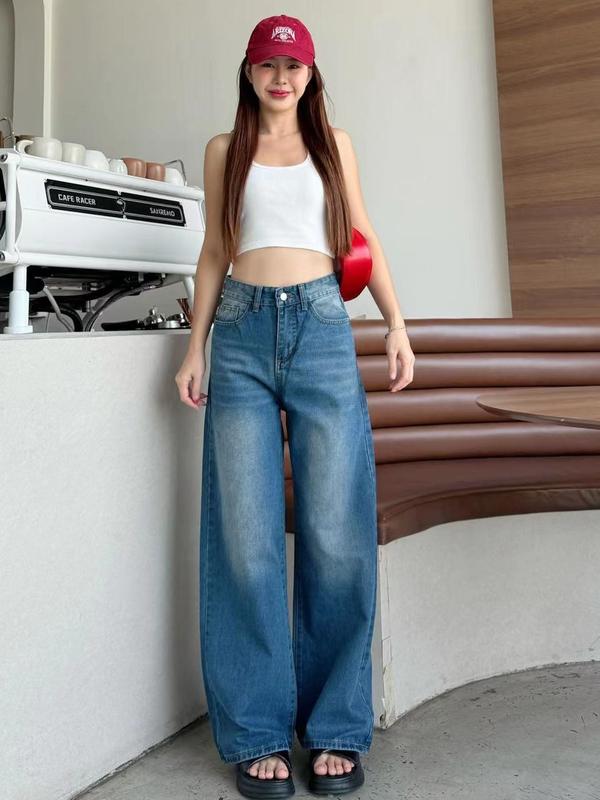 Quần Jean Lisa, Cạp Cao, Ống Lớn, Thoải Mái, Dễ Mặc 5