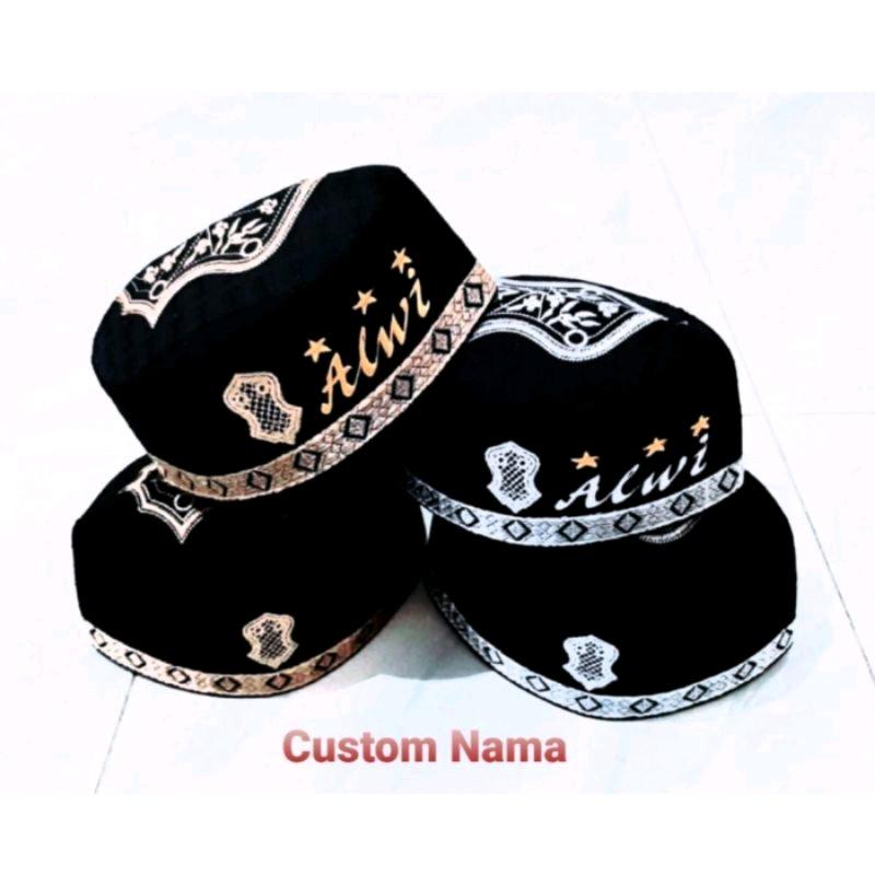 Peci Anak Custom Bordir Nama Peci Hitam Anak Custom bordir Nama - Shop ...
