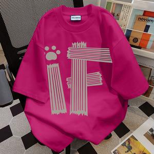 Cotton independent design sense tide brand hundred printed short-sleeved men and women short-sleeved tide T-shirt summer loose tops HP-220g