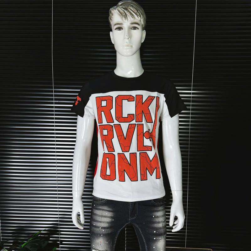 Áo thun nam cổ tròn tay ngắn in chữ RCK, thun cotton co giãn chuẩn phom phong cách trẻ trung năng động Menswear Top Tre Jean