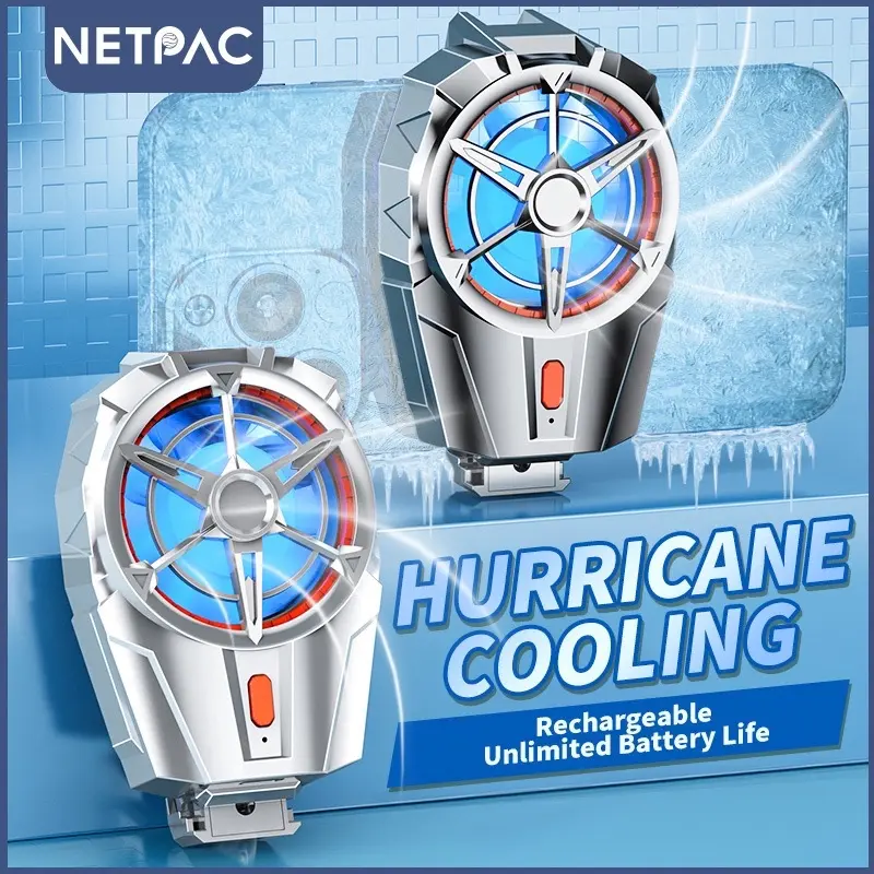 NETPAC Wireless Funcooler X52 Fancooler Built-in 300mAh Baterai Pendingin HP Cooling Fan Gaming Radiator RGB Original 1