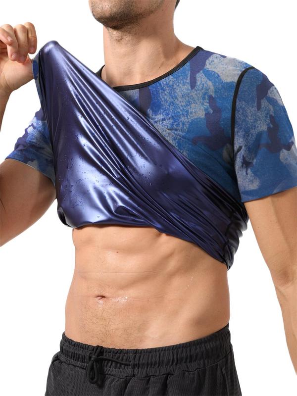 Men's Round Neck Sweatproof Shapewear Tee, Breathable Comfortable Short Sleeve T-Shirt, Shaper for Men, Underwear for All Seasons 1