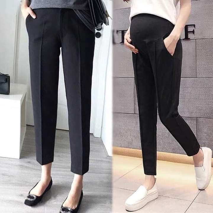 Quần Tây bầu dài và tấc dành cho thời gian Thai kỳ Len Váy Bầu Đầm Bầu Dài Tay