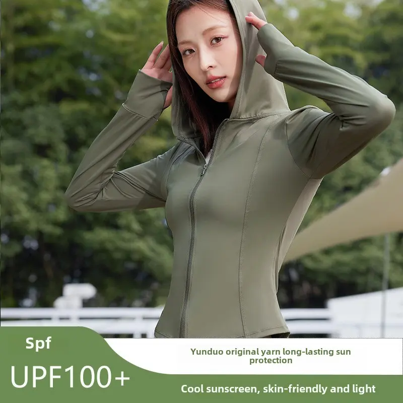 UPF100+ Original Yarn Slim Fit Ice Skin Sun Protection Jacket UV Protection Hooded Coat Summer New Sun Protection Clothing Yoga