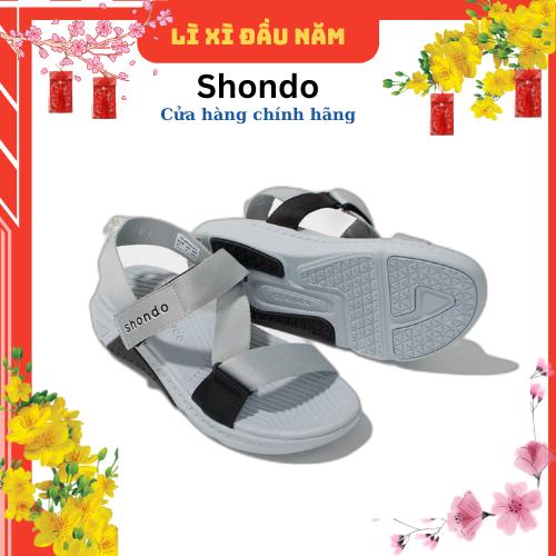 [MUA LẺ BẰNG GIÁ SỈ] Sandals nam nữ SHONDO F7 Racing Xám phối Đen - Đi học, đi chơi , đi làm