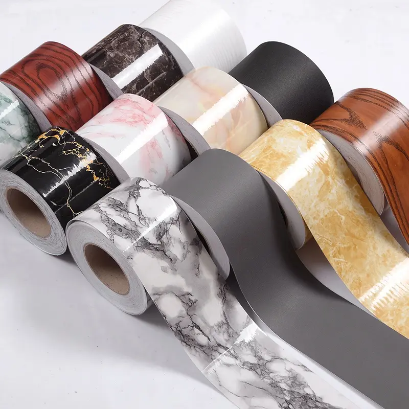 5M/Roll Long Wood Marble Wall Stickers Waterproof Waist Line Living Room Self-adhesive Skirting Paste Window Home Decoration Wallpaper