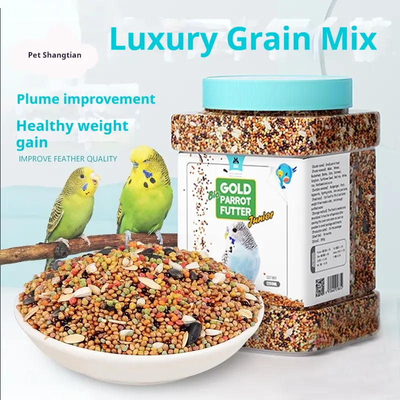 Parrot feed, bird food, Budgie parrot, love bird, Cockatiel parrot, calcium supplement nutrition mixed grain millet with shell grain.