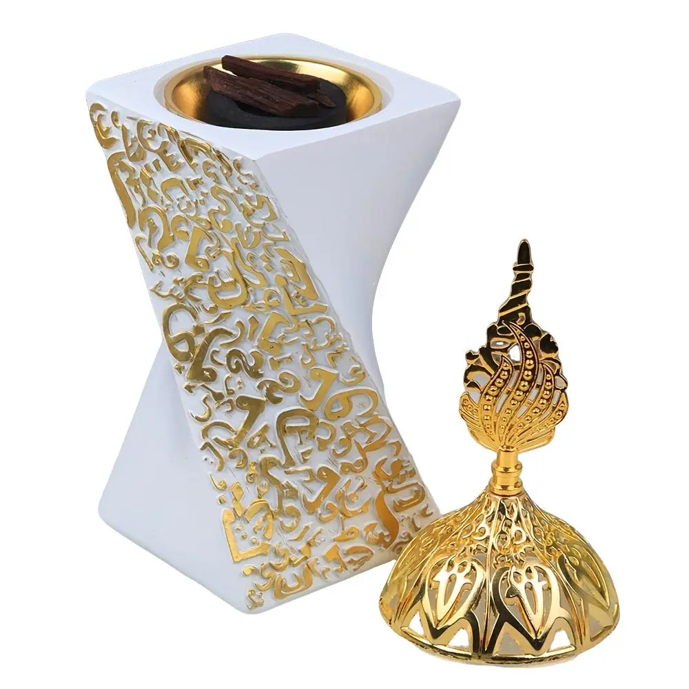 Elegant Metal-lid Incense Burner, 1 Count Resin Crafted Home Accent, Incense Burner for Home Decor, Room Decor, Home Decor