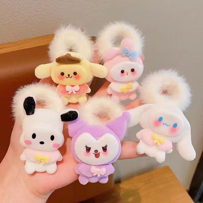 Dây Buộc Tóc, Chất Liệu Nhồi Bông Thích Hợp Cho Bé Gái Và Trẻ Em, Thiết Kế Dopamine, Có Cinnamon Babycinnamoroll, Kiểu Tóc Cho Bé Gái Mới Women 0