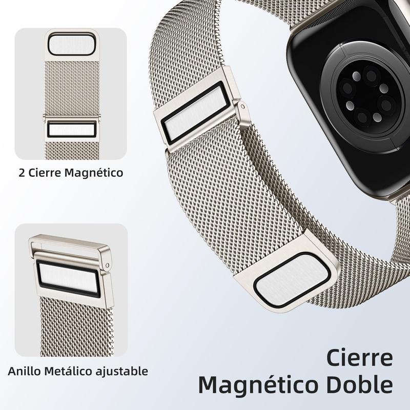 Magnetic Closure Watch Band (Band Only), 1 Count Durable Metal Watch Band for Women & Men, Smart Watch Accessories Compatible with iWatch Series 7 8 6 5 4 3 2 1/Ultra/SE 2