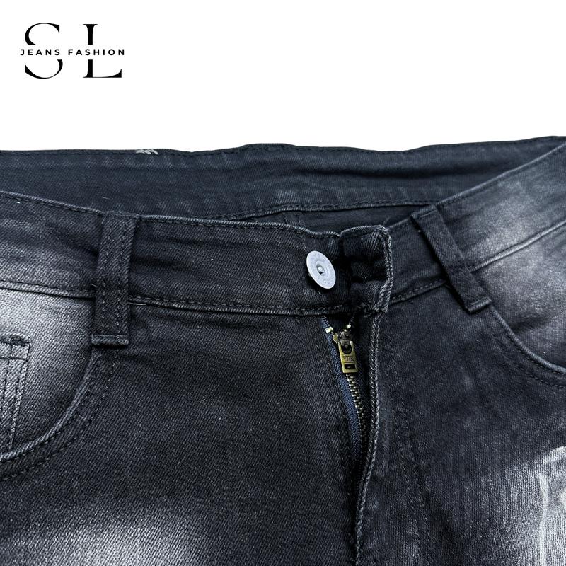 Product Introduction of "Có Bigsize(Size 28-41)"Quần Sọt Jeans Nam SL Màu Đen Phủ Khói Rách Thời Trang In Bad The Menswear Pants - Chất Vải Denim Co Giãn 4 Chiều, Đổi Size Miễn Phí, Giá Xưởng [Mã 19] 21