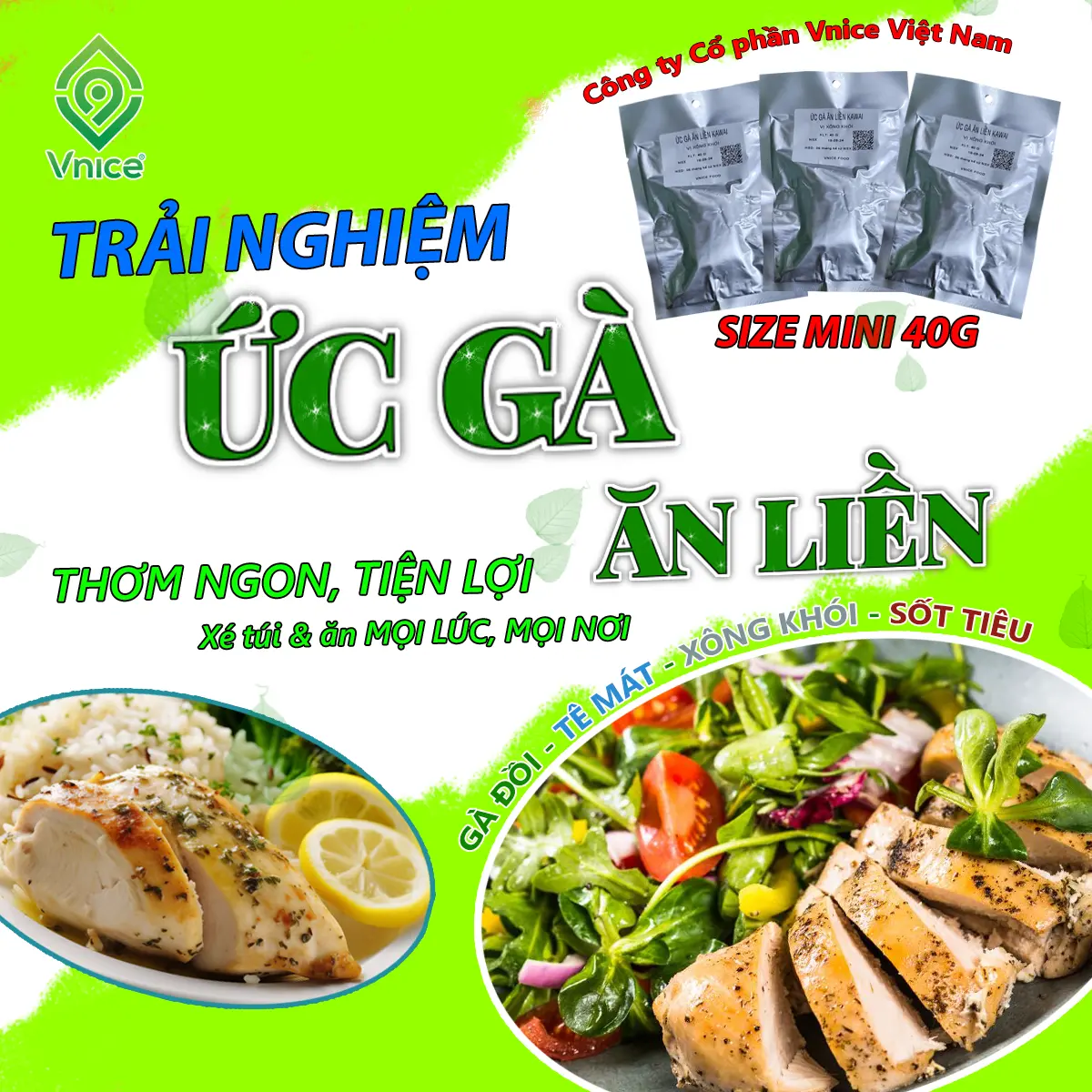 [GÓI TRẢI NGHIỆM] GÓI NHỎ 40G ỨC GÀ ĂN LIỀN KAWAI - Bữa Ăn Nhanh Gọn, Đầy Dinh Dưỡng, Xé Túi Ăn Ngay - V9 Food (Cay)