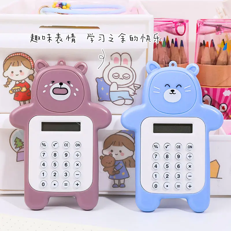 Máy Tính Hình Gấu Hoạt Hình Dễ Thương, Máy Tính Cầm Tay Mini, 8 Bit, 1 Cái 3