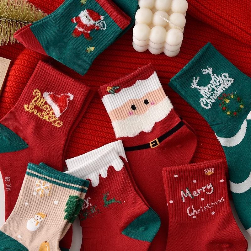 Combo 10 đôi tất noel cổ cao Phong Cách Giáng Sinh Ông Gìa Noel 2
