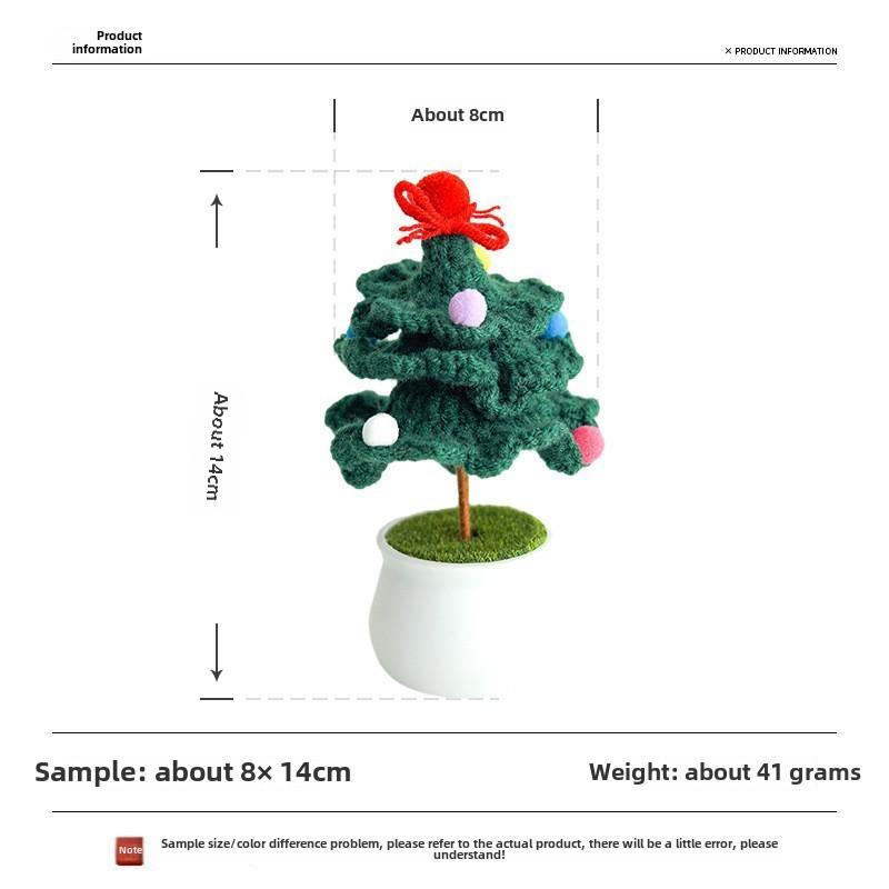 Product Introduction of Finished handmade woven lily of the valley potted home decoration, knitted simulated flower yarn, crochet bouquet, fake flower gift 2