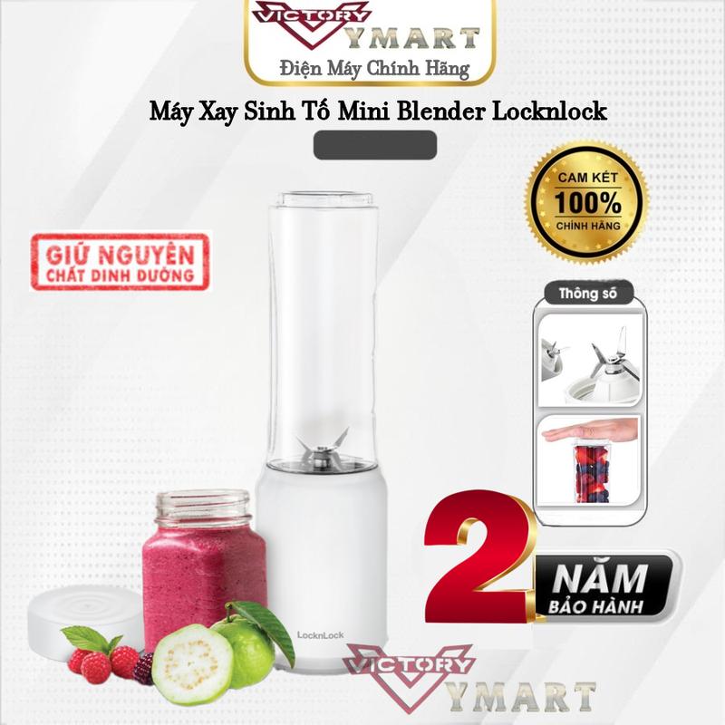 Máy Xay Sinh Tố Mini Blender Locknlock EJM433WHT (Model 2024), 220-240 V, 50/60 Hz, 150 W, 280 ml - Hàng Chính Hãng